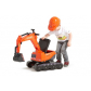 Продукт Falk Kubota - Детски багер и каска – оранжев - 1 - BG Hlapeta